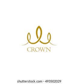 Spiral line. Vector logo royal crown.