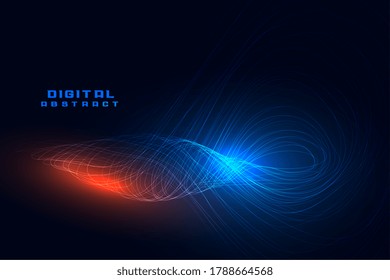 spiral line wave motion digital technology background