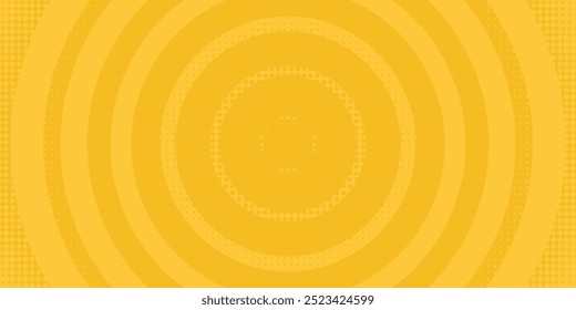Spirallinie. Gelbes Halbtonmuster. Abstrakte Vektorgrafik