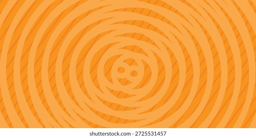 Ilustración vectorial abstracta de patrón de semitono amarillo de línea espiral.
