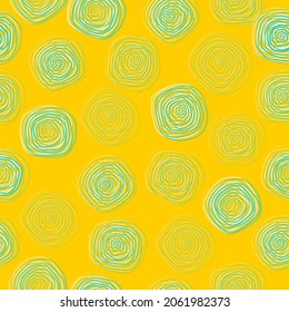 Spiral linear circles seamless pattern. Geometric background. Vector