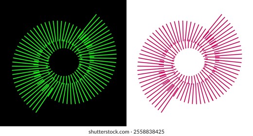 Spiral linear dynamic form, line rotation