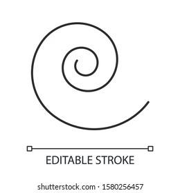 Spiral Linear Icon. Curved Line. Black Swirl. Waved Stroke. Simple Geometric Figure. Abstract Shape. Thin Line Illustration. Contour Symbol. Vector Isolated Outline Drawing. Editable Stroke