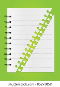 Spiral lined notebook separated in two parts