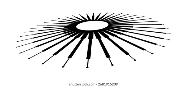 Spiral with lines and dots as dynamic abstract vector background or logo or icon. Artistic illustration with perspective on white background.