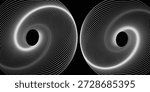 Spiral with lines as dynamic abstract vector background or logo or icon. Yin and Yang symbol.