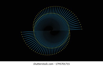 Spiral with lines as dynamic abstract vector background or logo or icon. Yin and Yang symbol. - Shutterstock ID 1795701715