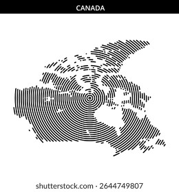 Spiral lines form an abstract representation of Canada.