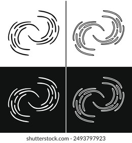 Spiral lines as free hand abstract vector logo or icon. Like a Yin and Yang symbol.