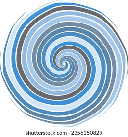Spiral lines, twisted counterclockwise. Blue gradient.
