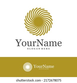 Plantilla de diseño de logotipo en espiral. Vector de concepto del logotipo del viento del ciclón huracán. Símbolo de icono creativo