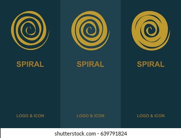 Spiral logo, icon and cover flat design template.