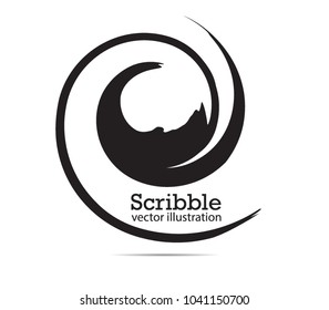 Spiral Logo with lines. Swirl shape unusual icon Design template .  Vector Illustration. 