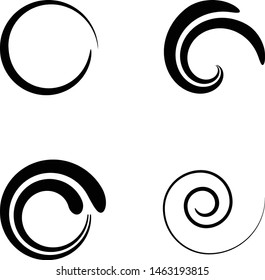 Spiral Logo with lines. Swirl shape unusual icon Design template .  Vector Illustration. 