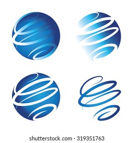 Spiral logo representing world wide web. New technology for a new world.