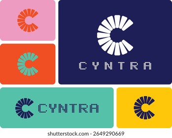 Spiral “C” logo with tech-inspired dot typography. Ideal for startups, digital platforms, innovation labs, or futuristic branding concepts.