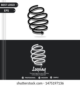 Spiral Logo Template Black and White Color