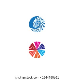 Naturaleza del símbolo vectorial de la plantilla de logotipo en espiral