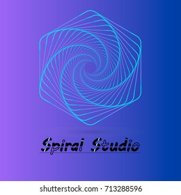 Spiral logo for your design studio. Vector spiral logotype.