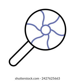 Spiral lollipop icon design, vector of confectionery item in trendy style, isolated on white background