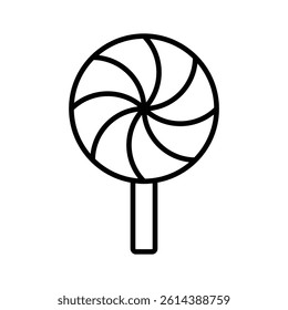 Spiral lollipop icon design, vector of confectionery item in flat style