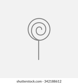 Spiral lollipop line icon for web, mobile and infographics. Vector dark grey icon isolated on light grey background.