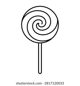 Spiral lollipop vector outline illustration for coloring book
