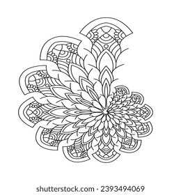 spiral Mandala Whimsical Wonders coloring book page for kdp book interior. Peaceful Petals, Ability to Relax, Brain Experiences, Harmonious Haven, Peaceful Portraits, Blossoming Beauty mandala design.