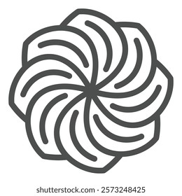 Spiral marshmallow cake line icon, sweets pastry concept. Vector graphics. Marshmallow sweet bun, bakery sign on white background, outline style icon for mobile or web design