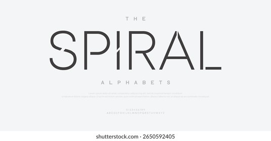 Spiral minimal cut alphabet capital lettering a to z font family