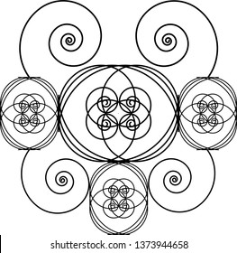 Spiral Minimalist Patterns with a white background