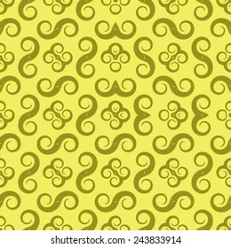 spiral monochromatic pattern, abstract seamless texture, vector art illustration
