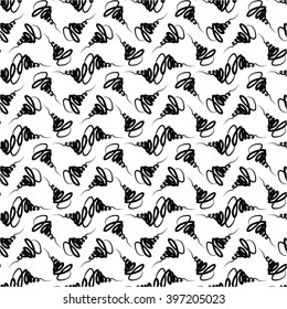 Spiral, monochrome pattern, mesh, seamless vector background.