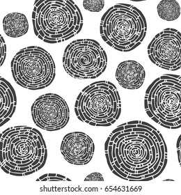 Spiral mosaic round circle tangle ancient style art drawing seamless pattern