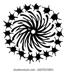 Spiral motion design with smooth flowing lines