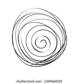 spiral motion elements, hand drawn swirl circle vector illustrations