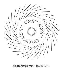 Spiral motion twisting circle design element isolated on white  vector illustration.