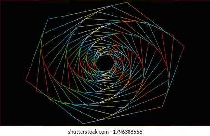 spiral multiple color vector or illustration