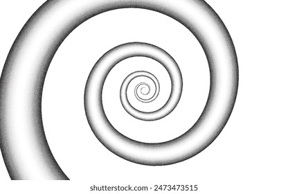 Spiral noise stipple dots texture effect. Fibonacci grainy background