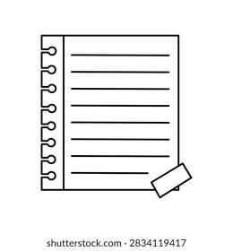 Spiral note page with eraser vector