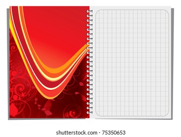 Spiralnotebook mit abstrakter Illustration