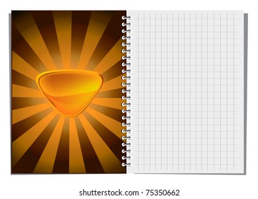 Spiral notebook with abstract illustration