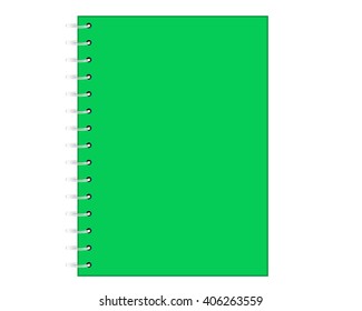 Spiral notebook cover is blank.