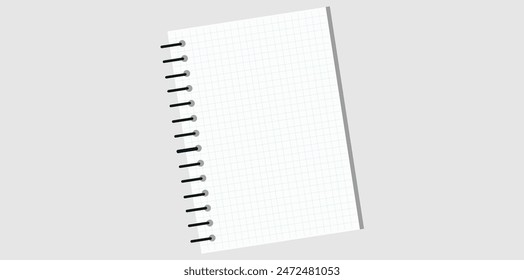 Cubierta De Cuaderno Espiral Con Ilustración vectorial Geométrica A Cuadros.	