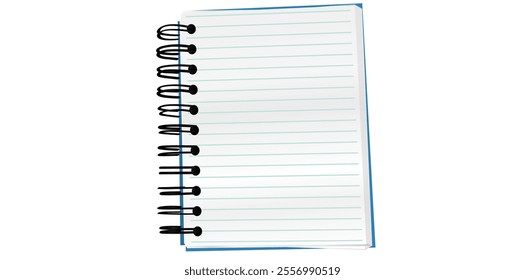 Spiral Notebook Diary Icon, Daily Notebook Vector Illustration.	