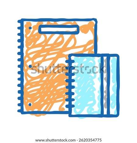 spiral notebook doodle icon sketch vector. spiral notebook sign. isolated symbol illustration