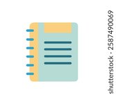 Spiral Notebook Flat Icon for Writing