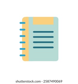 Spiral Notebook Flat Icon for Writing