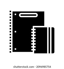 spiral notebook glyph icon vector. spiral notebook sign. isolated contour symbol black illustration