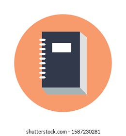 Spiral notebook icon design. Notebook with  flat icon in trendy flat style design. Vector illustration